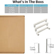 Brushed Nickel Drawer Pulls 5 inch(128mm) Hole Center，Modern Cabinet Hardware Bar Pulls for Drawer Cabinets Cupboard