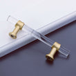 Brushed Brass Cabinet Pulls Arcylic Drawer Pulls - Acrylic Round Bar Series - Hole Centers(Knob,2.5",3",3.5,3.75,4",5",6.25",7.5",10")