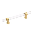 Brushed Brass Cabinet Pulls Arcylic Drawer Pulls - Acrylic Round Bar Series - Hole Centers(Knob,2.5",3",3.5,3.75,4",5",6.25",7.5",10")