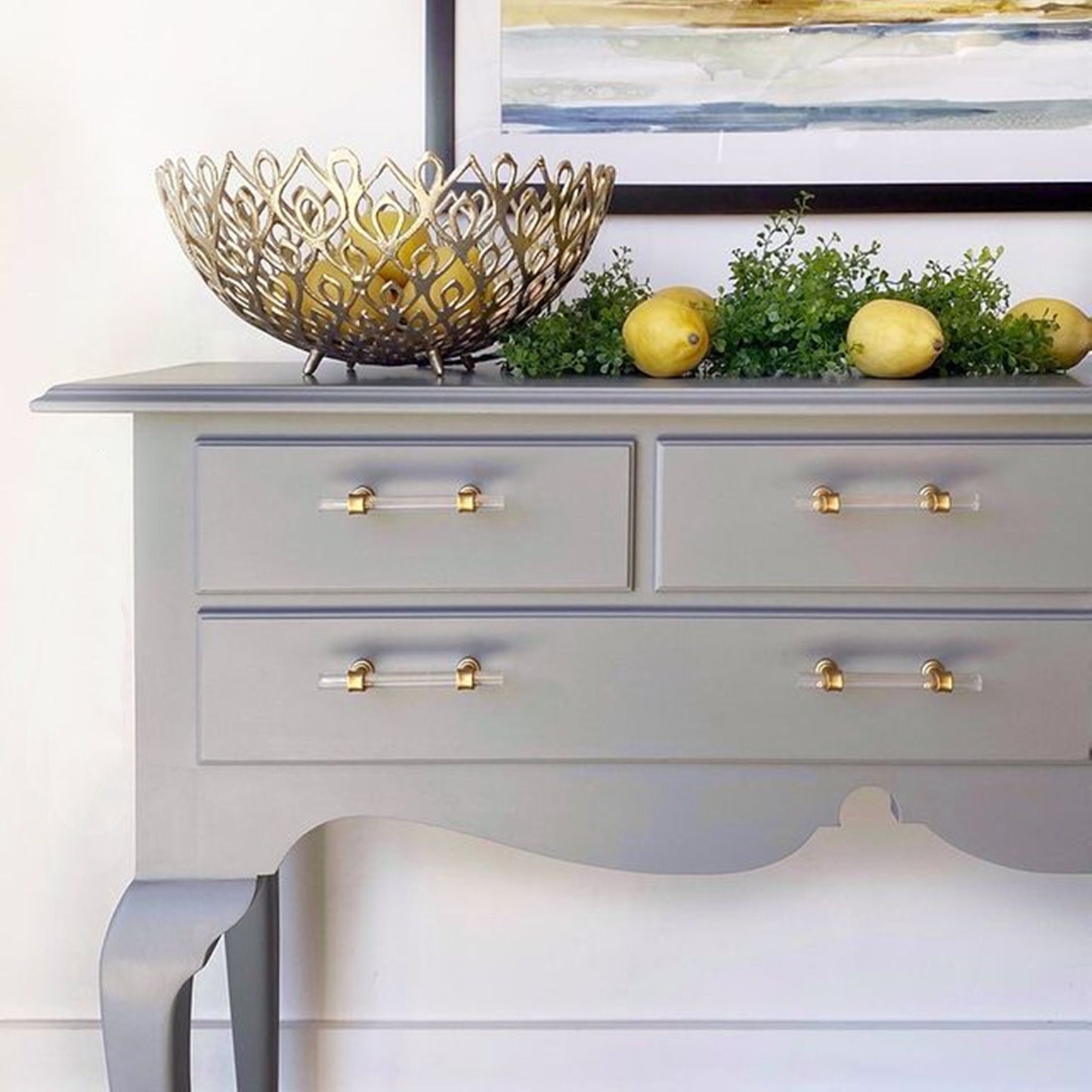 Acrylic Gold Drawer Pulls Cabinet Pulls - Acrylic Round Bar Series - Hole Centers(4 Inch，102mm)