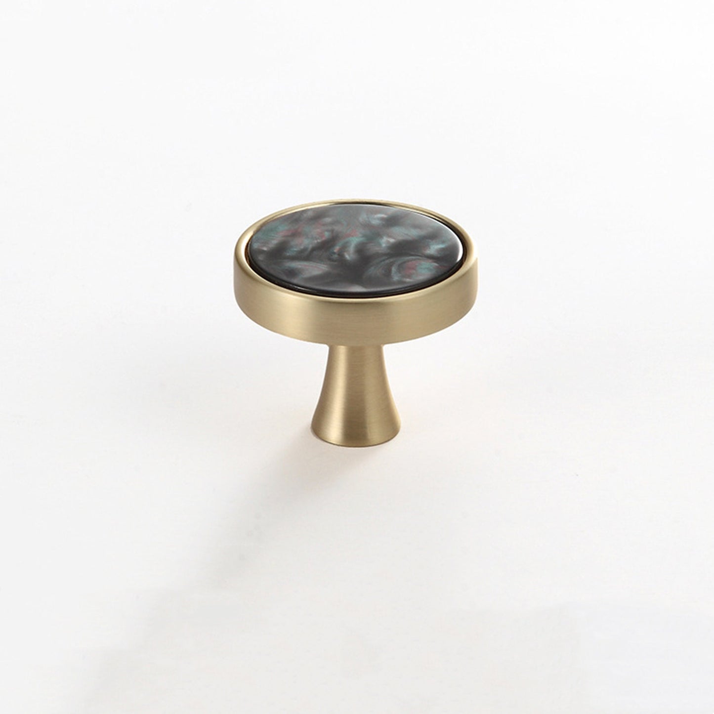 Brushed Brass Dresser Knobs，Zinc Alloy Drawer Knobs，Gold Drawer Knobs Pulls Suitable for Kitchen Cabinets Cupboard (Black Pearl)