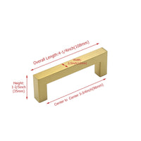 3.75in Cabinet Handles Drawer Pulls,Brushed Brass Cabinet Pulls Gold Drawer Pulls(96mm, Hole Centers)