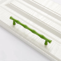 Bamboo Shape Solid Zinc Alloy Cabinet Knobs Handles - Bamboo Shape Series - Hole Centers(T-Bar Knob，96mm，128mm)