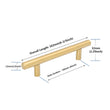 Brushed Brass Cabinet Pulls，Stainless Steel Drawer Handles，4" Hole Center Drawer Pulls and Door Knobs for Dresser Drawers