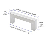 Brushed Nickel Drawer Pulls 3 inch(76mm) Hole Center，Modern Cabinet Hardware Bar Pulls for Drawer Cabinets Cupboard