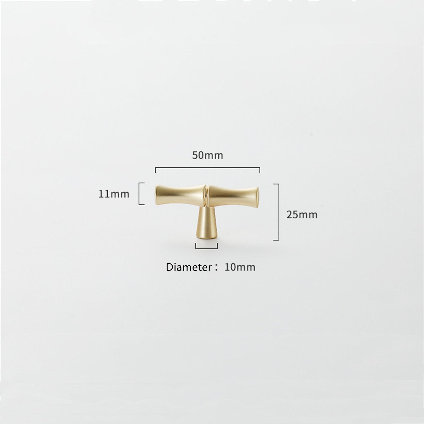 Bamboo Shape Solid Zinc Alloy Cabinet Knobs Handle Pulls - Bamboo Shape Series - Hole Centers(T-Bar Knob，96mm，128mm)