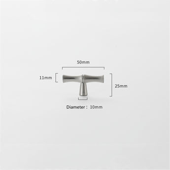 Bamboo Shape Solid Zinc Alloy Cabinet Knobs(Single Hole，Brushed Nickel)