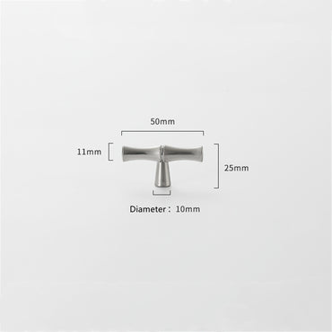 Bamboo Shape Solid Zinc Alloy Cabinet Knobs(Single Hole，Brushed Nickel)