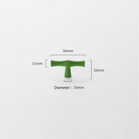 Bamboo Shape Solid Zinc Alloy Cabinet Knobs Handles - Bamboo Shape Series - Hole Centers(T-Bar Knob，96mm，128mm)