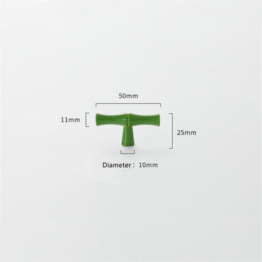 Bamboo Shape Solid Zinc Alloy Cabinet Knobs Handles - Bamboo Shape Series - Hole Centers(T-Bar Knob，96mm，128mm)