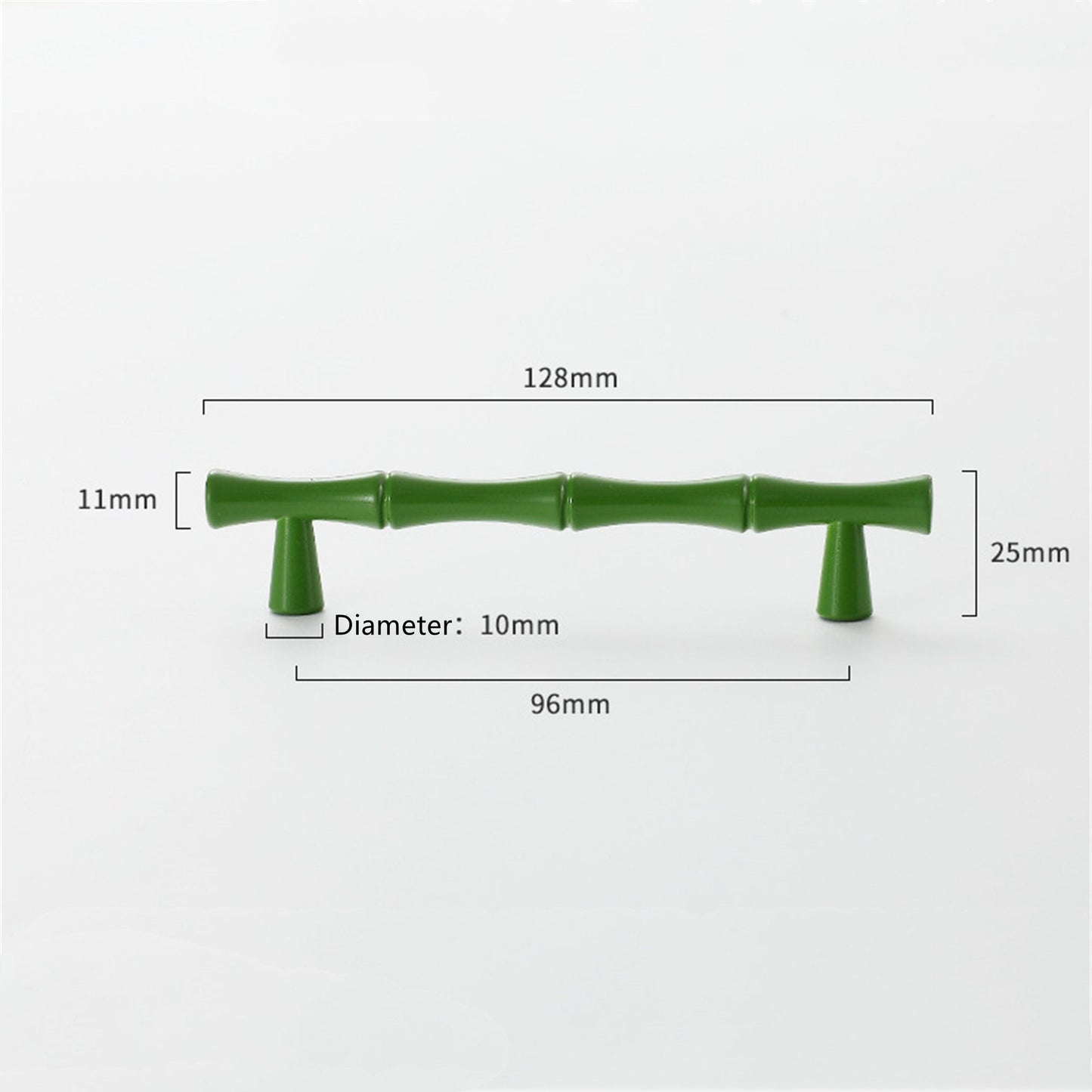 Bamboo Shape Solid Zinc Alloy Cabinet Knobs Handles - Bamboo Shape Series - Hole Centers(T-Bar Knob，96mm，128mm)