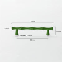 Bamboo Shape Solid Zinc Alloy Cabinet Knobs Handles - Bamboo Shape Series - Hole Centers(T-Bar Knob，96mm，128mm)