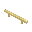 Brushed Brass Modern Cabinet Hardware Handle Pull - 3-1/2" Inch (90mm) Hole Centers