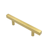 Brushed Brass Modern Cabinet Hardware Handle Pull - 3-1/2" Inch (90mm) Hole Centers