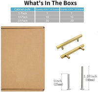 3.75 Inch Brushed Gold Cabinet Pulls Kitchen Cabinet Handles，Made of Stainless Steel，Ideal for Cabinet，Drawer，Cupboard and Wardrobe