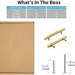 Brushed Brass Modern Cabinet Hardware Handle Pull - 3-1/2" Inch (90mm) Hole Centers