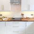 Brushed Brass Cabinet Pulls，Stainless Steel Drawer Handles，3.75" Hole Center Drawer Pulls and Door Knobs for Dresser Drawers