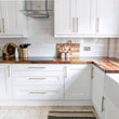 6"(152mm) Center To Center Brushed Brass Cabinet Pulls (8-1/2" Length，Gold)