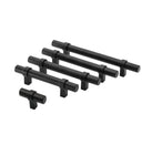 1 Pack Black Modern Cupboard Handles Stainless Steel Pulls - Round Shape Series - Hole Centers(Single Hole, 3
