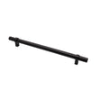 Flat Black Stainless Steel Kitchen Cupboard Handles - 8.8" (224mm) Hole Centers