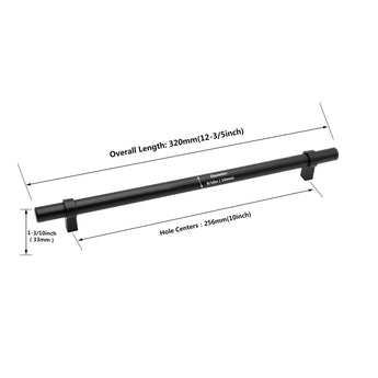 Flat Black Stainless Steel Kitchen Cupboard Handles - 10