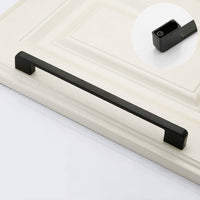 Black Cabinet Pulls，Square Cabinet Handle Drawer Pulls，Zinc Alloy Kitchen Cabinet Pulls(96mm,128mm,160mm,192mm,224mm,256mm,320mm)