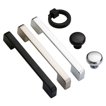 Black Cabinet Pulls，Square Cabinet Handle Drawer Pulls，Zinc Alloy Kitchen Cabinet Pulls(96mm,128mm,160mm,192mm,224mm,256mm,320mm)