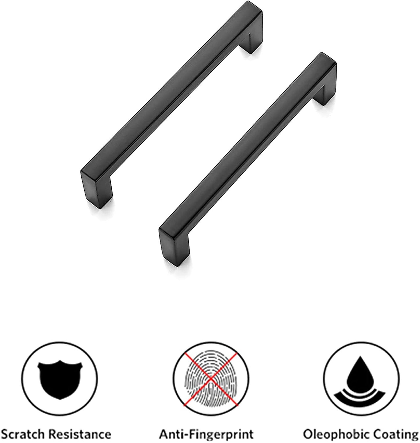 10 Pack 5 Inch(Center to Center) Matte Black Kitchen Cabinet Handles