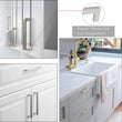 Brushed Nickel Cabinet Pulls，Modern Kitchen Square Cabinet Handles，Stainless Steel Drawer Pulls，Satin Nickel Cabinet Pulls