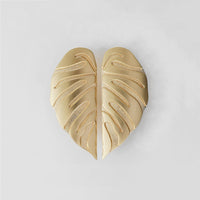 2 Pairs Creative Leaf Shape Handle Knob with Mounting Screws for Kitchen Cupboard Cabinet Wardrobe Drawer Door (Gold, 64mm)