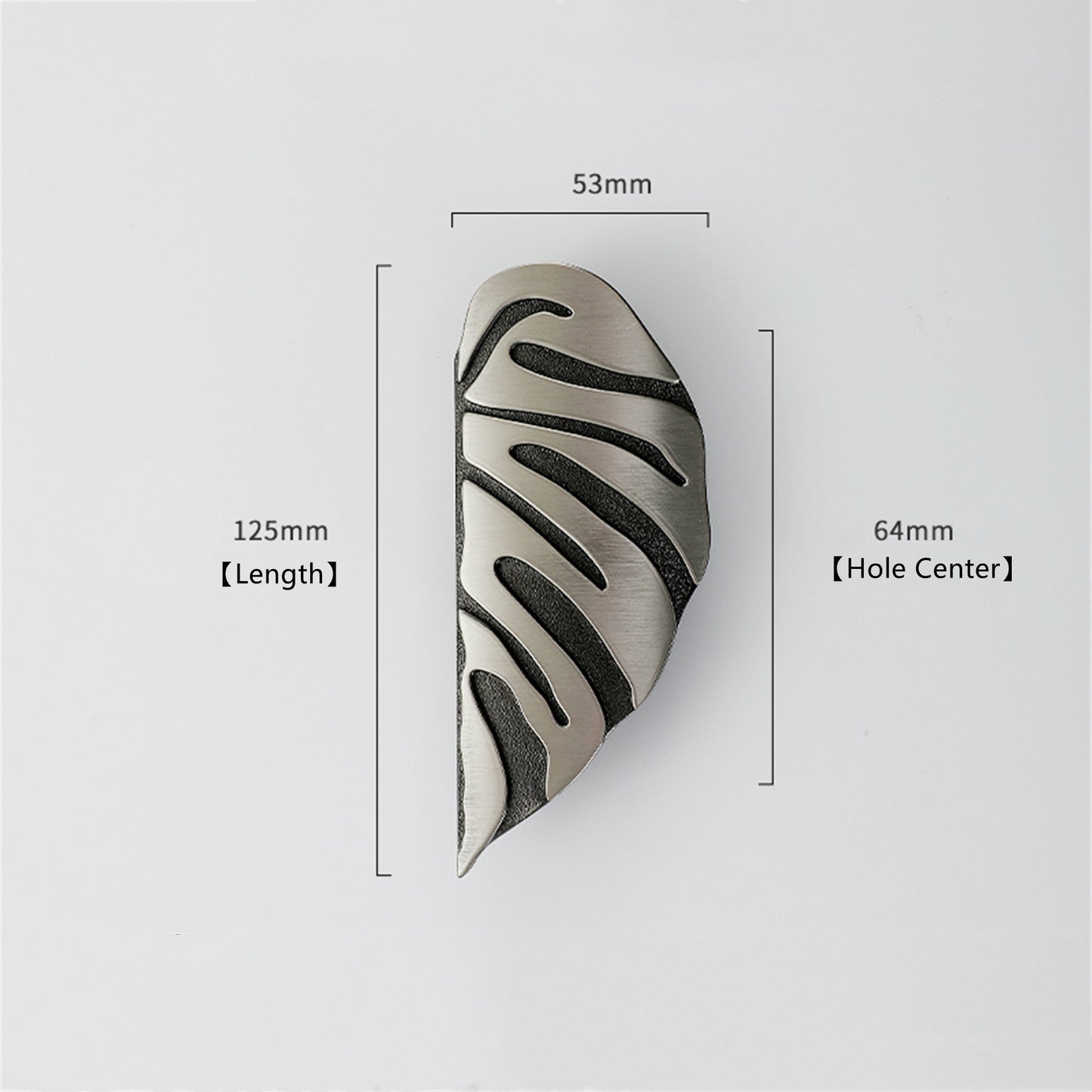 Creative Leaf Shape Handle Knob with Mounting Screws for Kitchen Cupboard Cabinet Wardrobe Drawer Door (Silver Ancient, 64mm)