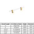 Acrylic Gold Drawer Pulls Cabinet Pulls - Acrylic Round Bar Series - Hole Centers(4 Inch，102mm)