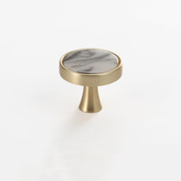 Brushed Brass Dresser Knobs，Zinc Alloy Drawer Knobs，Gold Drawer Knobs Pulls Suitable for Kitchen Cabinets Cupboard (Yellow Pearl)