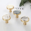 Brushed Brass Dresser Knobs | Zinc Alloy Drawer Knobs | Gold Drawer Knobs Pulls Suitable for Kitchen Cabinets Cupboard (Landscape Pearl)