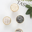 Brushed Brass Dresser Knobs，Zinc Alloy Drawer Knobs，Gold Drawer Knobs Pulls Suitable for Kitchen Cabinets Cupboard (Yellow Pearl)