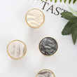 Brushed Brass Dresser Knobs | Zinc Alloy Drawer Knobs | Gold Drawer Knobs Pulls Suitable for Kitchen Cabinets Cupboard (Landscape Pearl)