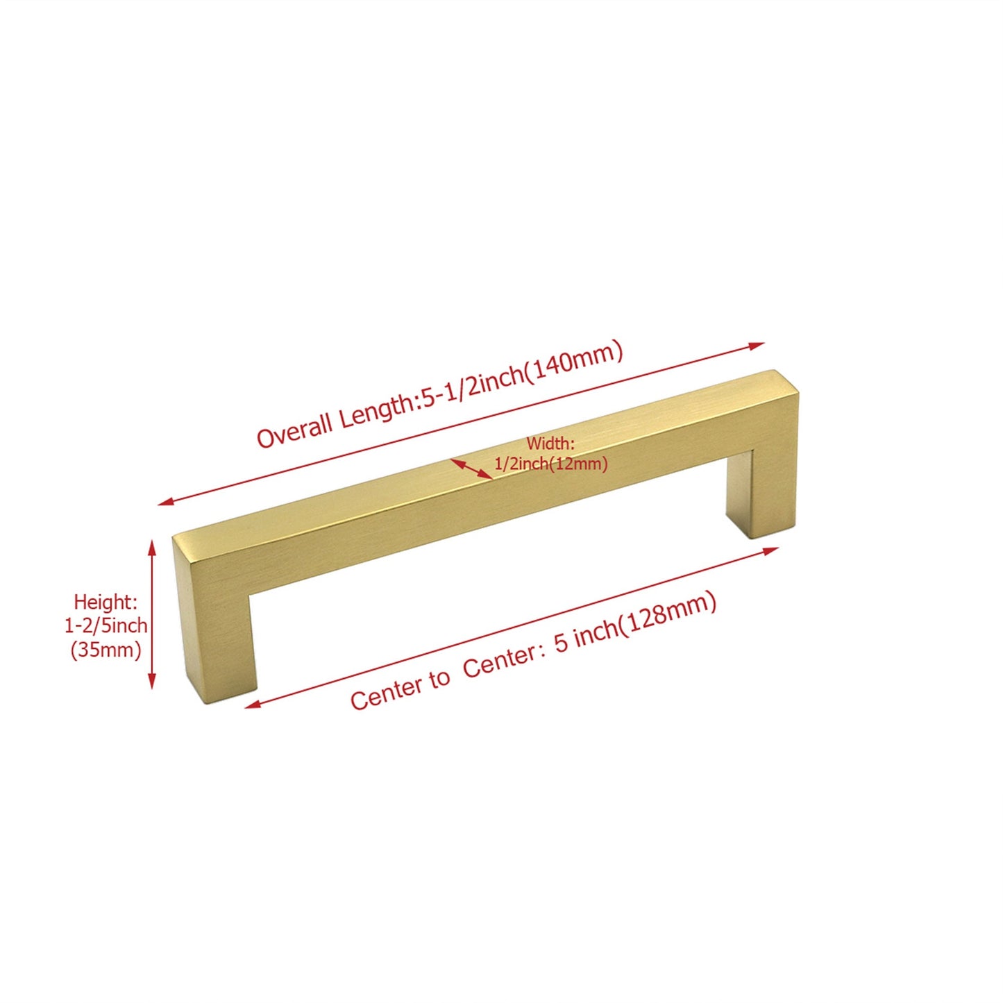 5in Cabinet Handles Drawer Pulls,Modern Gold Drawer Pulls Stainless Steel Dresser Drawer Pulls(128mm, Hole Centers)