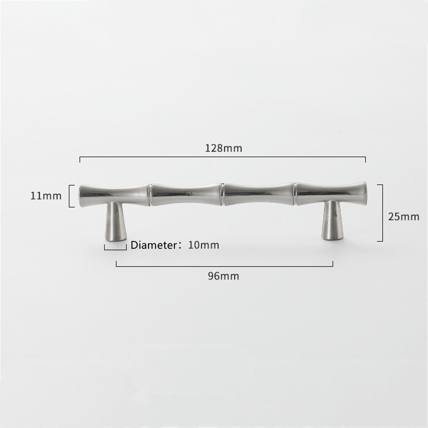 3.75 inch(Center To Center) Bamboo Shape Cabinet Pulls (3.75"/96mm，Brushed Nickel)
