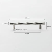 3.75 inch(Center To Center) Bamboo Shape Cabinet Pulls (3.75"/96mm，Brushed Nickel)