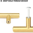 Brushed Brass Cabinet Pulls，Stainless Steel Drawer Handles，3.75" Hole Center Drawer Pulls and Door Knobs for Dresser Drawers
