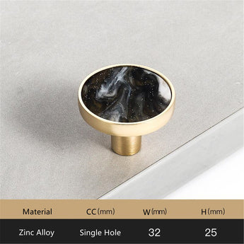 Brushed Brass Round Cabinet Knob，Gold Drawer Dreeser Pull，1.25 inch Diameter，Unique Style for Modern Home Décor