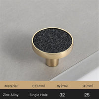 Brushed Brass Round Cabinet Knob，Gold Drawer Dreeser Pull，1.25 inch Diameter，Unique Style for Modern Home Décor