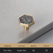 Brushed Brass Knobs, Solid Brass Cabinet Knobs, 1.18"(30mm) Hexagon Dresser Knobs for Modern Home Décor