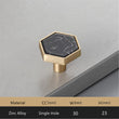 Brushed Brass Knobs, Solid Brass Cabinet Knobs, 1.18"(30mm) Hexagon Dresser Knobs for Modern Home Décor