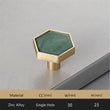 Brushed Brass Knobs, Solid Brass Cabinet Knobs, 1.18"(30mm) Hexagon Dresser Knobs for Modern Home Décor