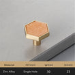 Brushed Brass Knobs, Solid Brass Cabinet Knobs, 1.18"(30mm) Hexagon Dresser Knobs for Modern Home Décor