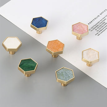 Brushed Brass Knobs, Solid Brass Cabinet Knobs, 1.18