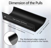 Modern Finger Edge Pulls Tab Pulls，Aluminum Alloy Hidden Handles Kitchen Cupboard Furniture Hardware - (Black，CC: 76mm)