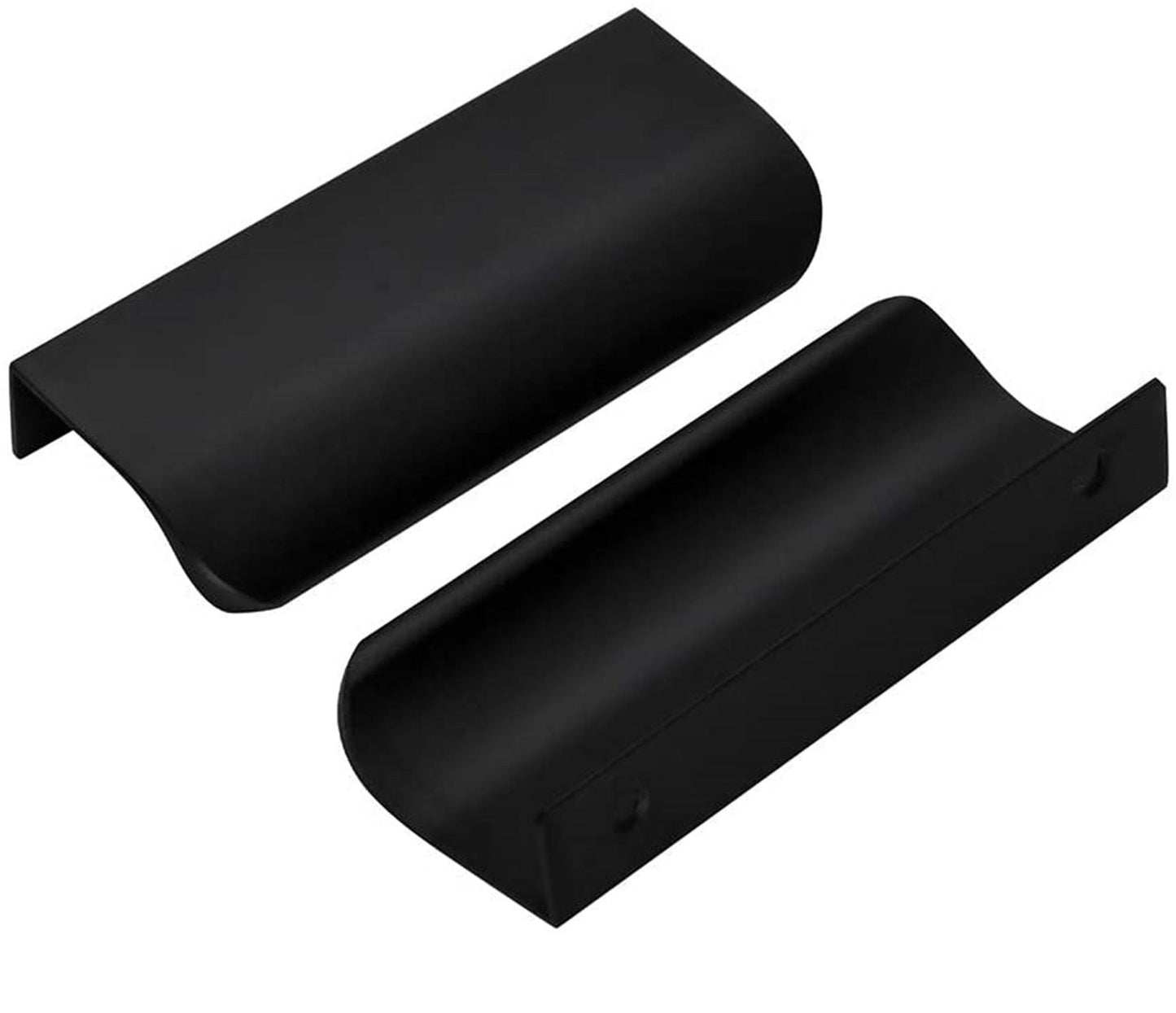 Modern Finger Edge Pulls Tab Pulls，Aluminum Alloy Hidden Handles Kitchen Cupboard Furniture Hardware - (Black，CC: 76mm)