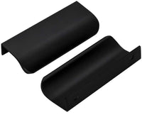 Modern Finger Edge Pulls Tab Pulls，Aluminum Alloy Hidden Handles Kitchen Cupboard Furniture Hardware - (Black，CC: 76mm)